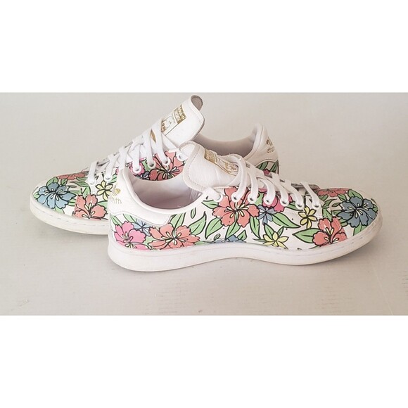 Adidas Stan Smith Womens Leather Originals Floral Print Primegreen Size 10 - Picture 5 of 16